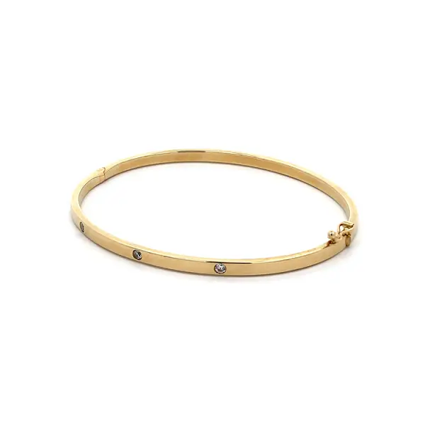 Gold Fixed Bracelet with Zircons