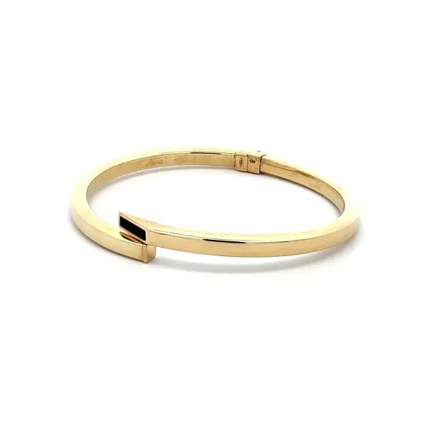 Gold Solid Bracelet with Enamel