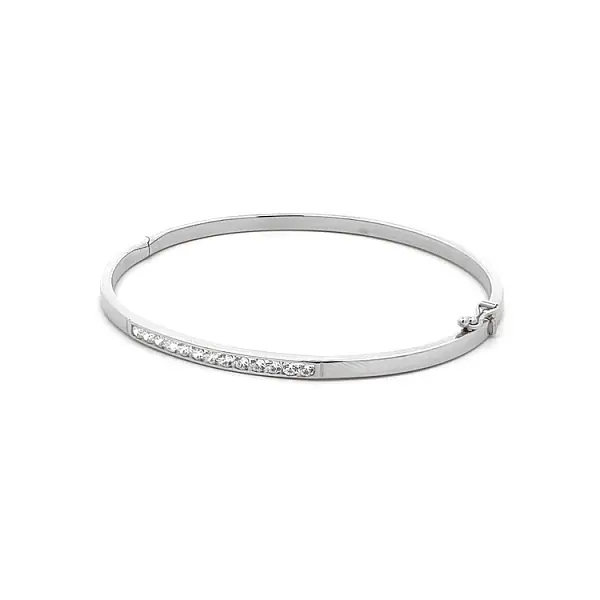 Fixed Bracelet with White Gold Zircons