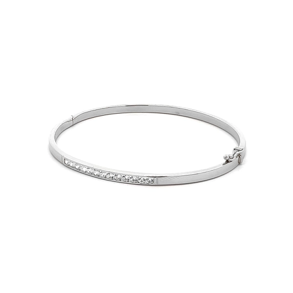 Fixed Bracelet with White Gold Zircons