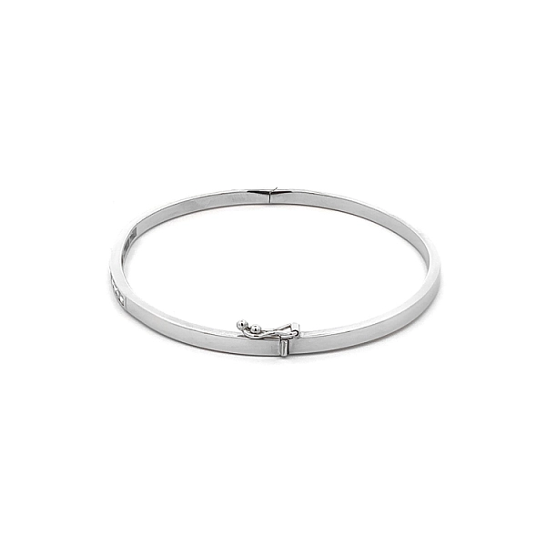 Fixed Bracelet with White Gold Zircons