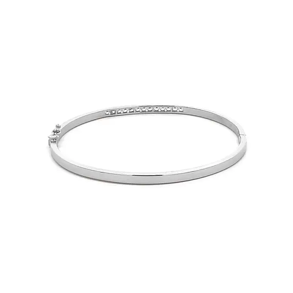 Fixed Bracelet with White Gold Zircons