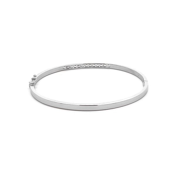 Fixed Bracelet with White Gold Zircons