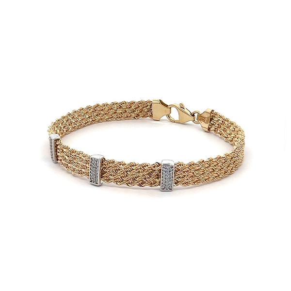 Ladies Bracelet made of Gold with Zircones