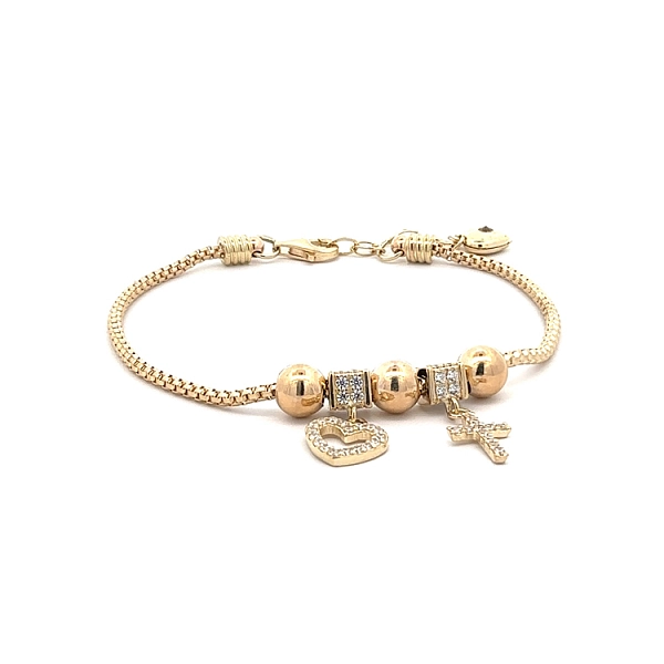 Gold Bracelet with Shining Stones and Symbolism of Love and Faith