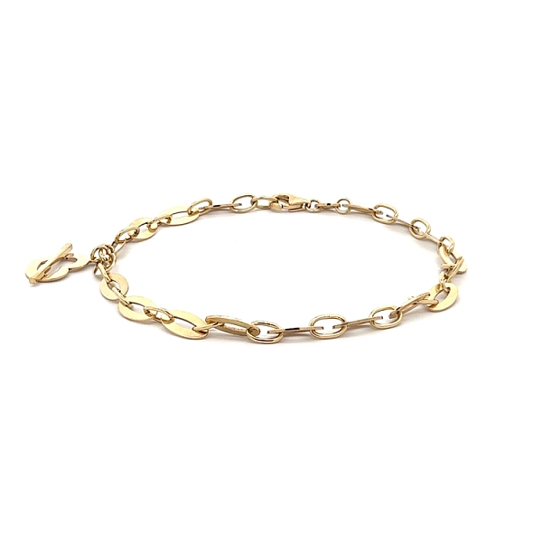 Gold Bracelet with Heart Pendant
