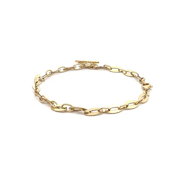Gold Bracelet with Heart Pendant