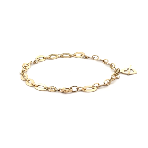 Gold Bracelet with Heart Pendant