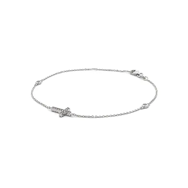 Bracelet with Zircones with White Gold Cross