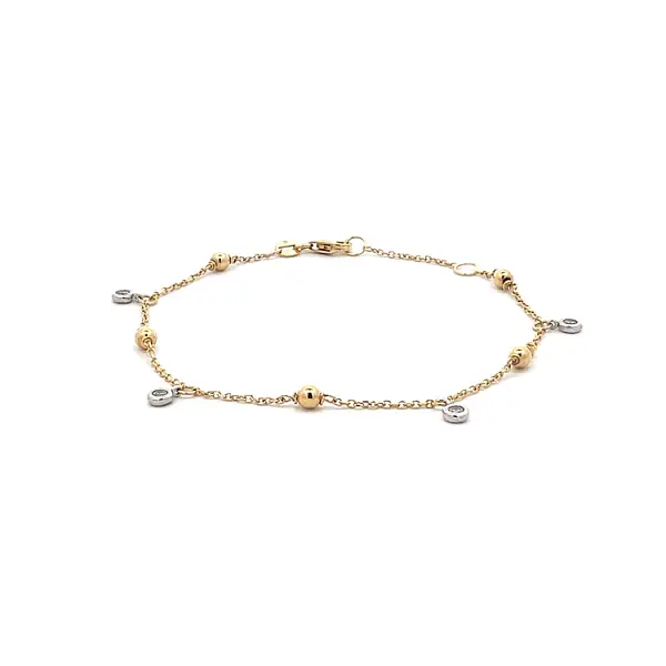 Bracelet with Zircones made of Combined Gold