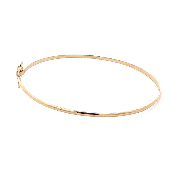 Gold Bangle Bracelet Flower