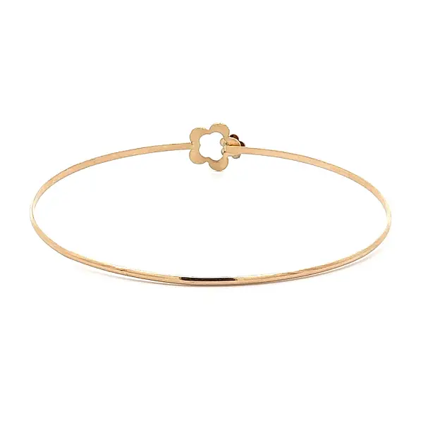 Gold Bangle Bracelet Flower