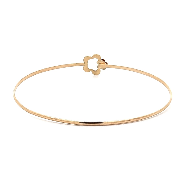 Gold Bangle Bracelet Flower