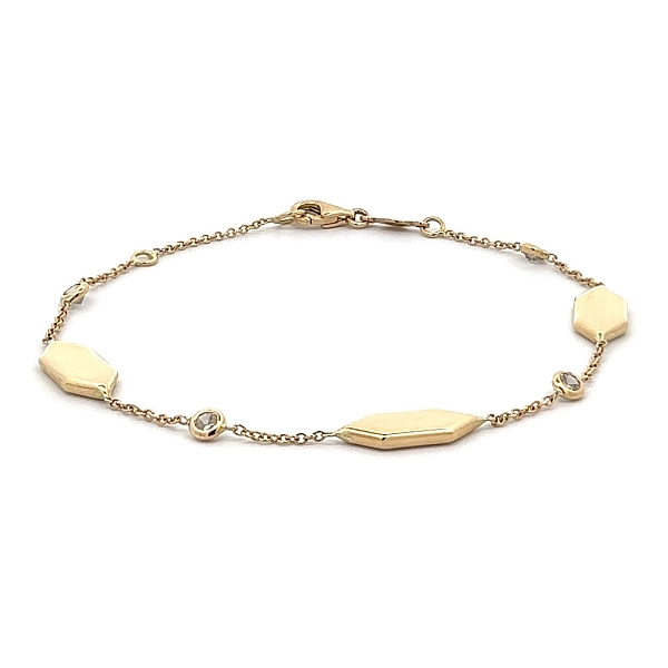 Gold Bracelet with Zircons