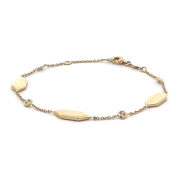 Gold Bracelet with Zircons
