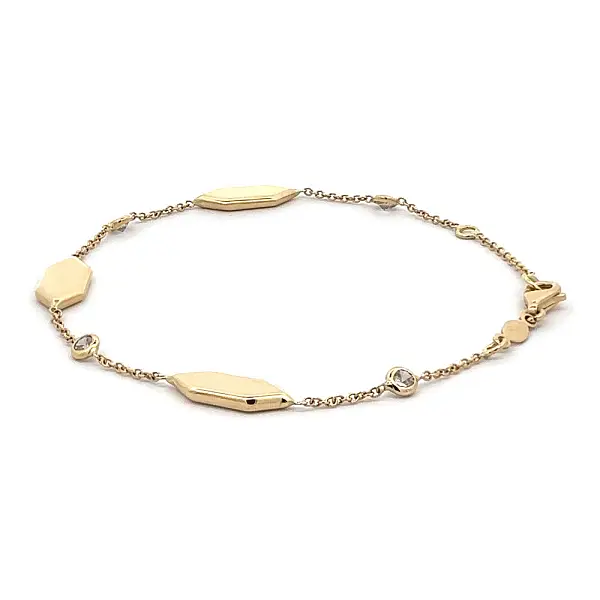 Gold Bracelet with Zircons