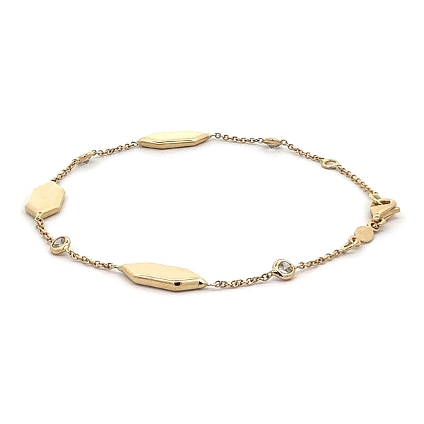 Gold Bracelet with Zircons