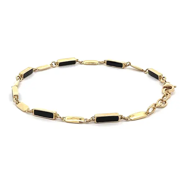 Gold Bracelet with Enamel