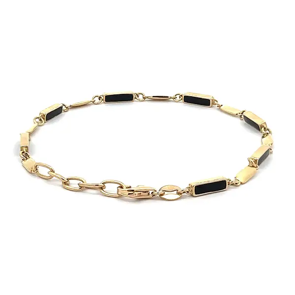 Gold Bracelet with Enamel