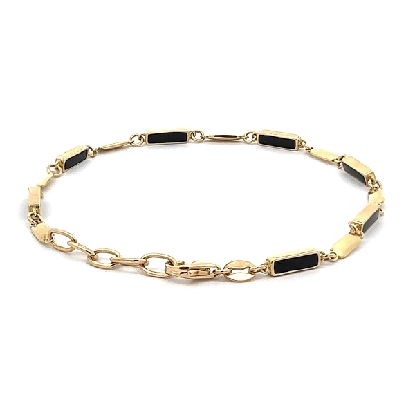 Gold Bracelet with Enamel