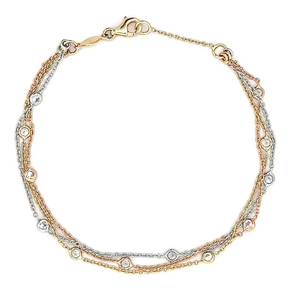 Bracelet with Zircones made of Combined Gold