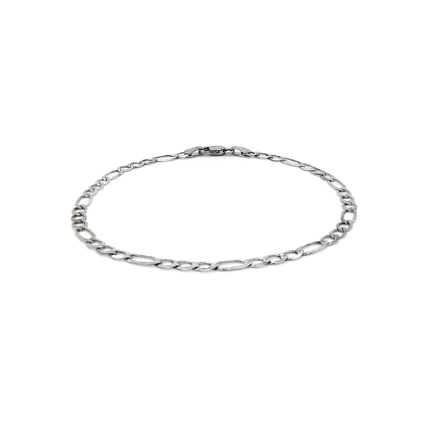 White Gold Figaro Bracelet