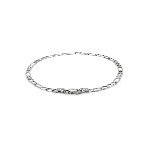 White Gold Figaro Bracelet