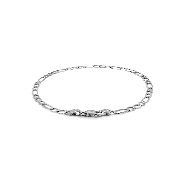 White Gold Figaro Bracelet