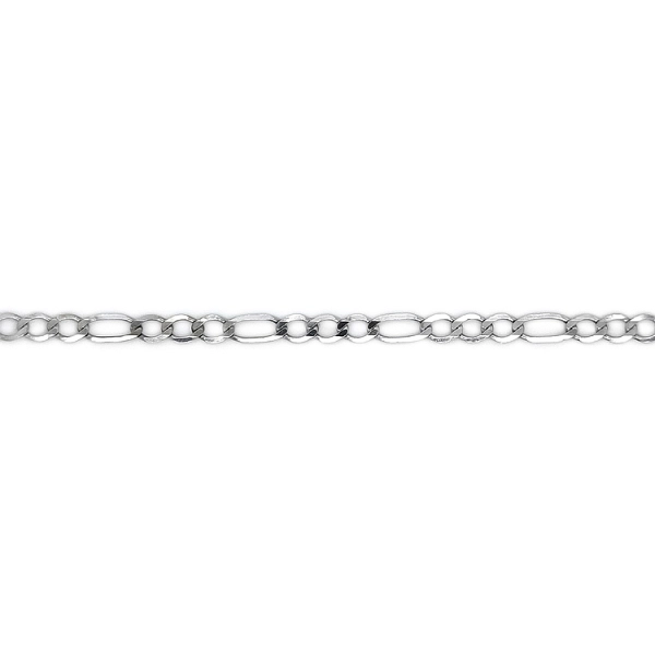 White Gold Figaro Bracelet
