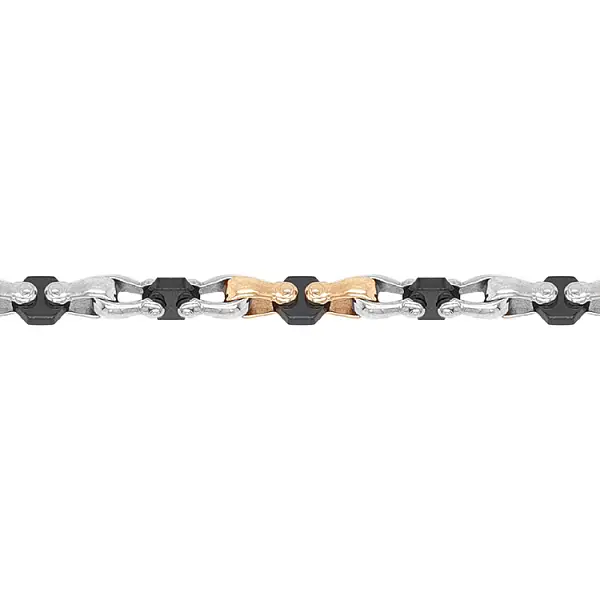 Gold Men's Bracelet made of Combined Gold with Ceramics
