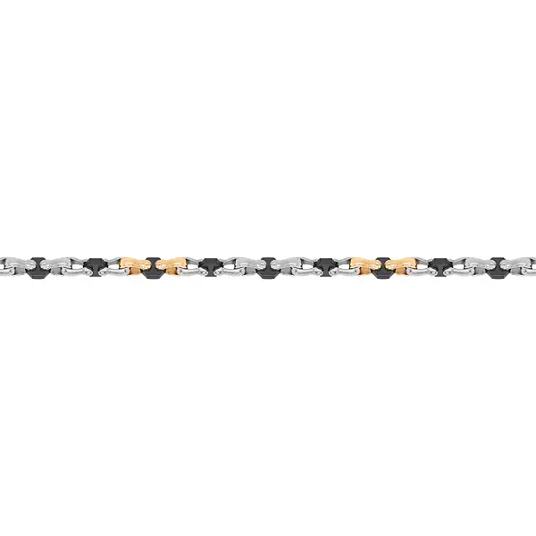 Gold Men's Bracelet made of Combined Gold with Ceramics