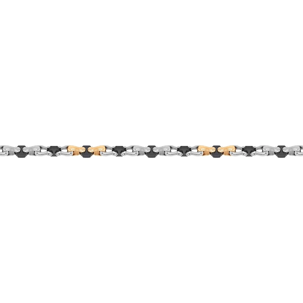 Gold Men's Bracelet made of Combined Gold with Ceramics