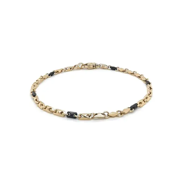 Gold Bracelet with Black Ceramics