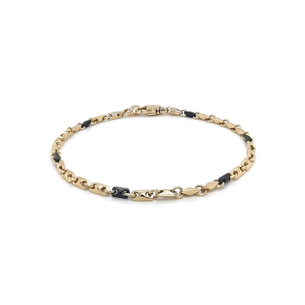 Gold Bracelet with Black Ceramics