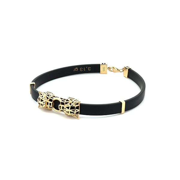 Gold Bracelet with Rubber