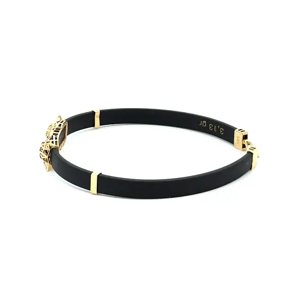 Gold Bracelet with Rubber