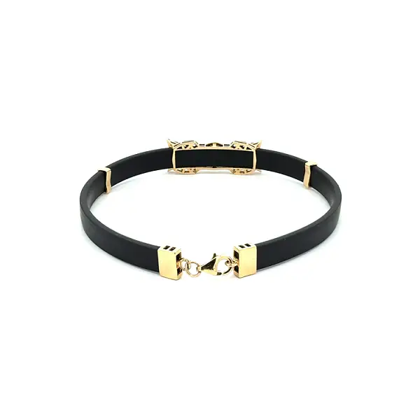 Gold Bracelet with Rubber