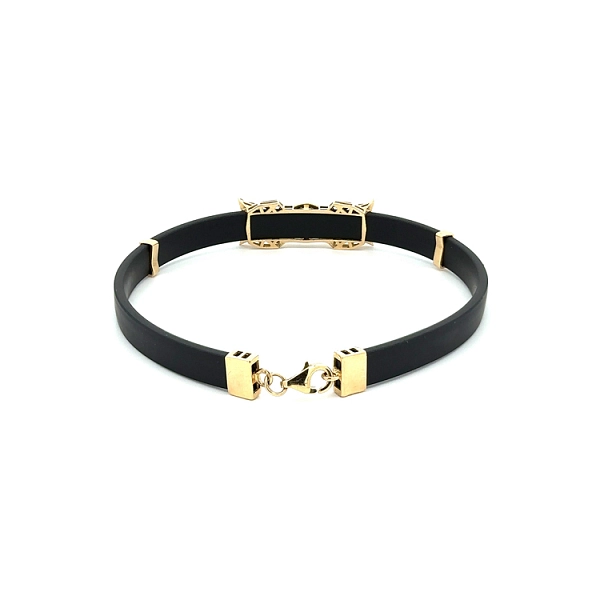Gold Bracelet with Rubber