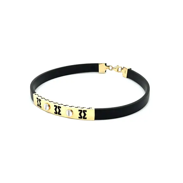 Gold Bracelet with Rubber