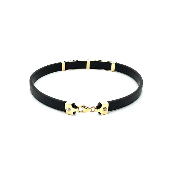 Gold Bracelet with Rubber