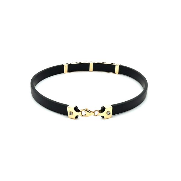 Gold Bracelet with Rubber