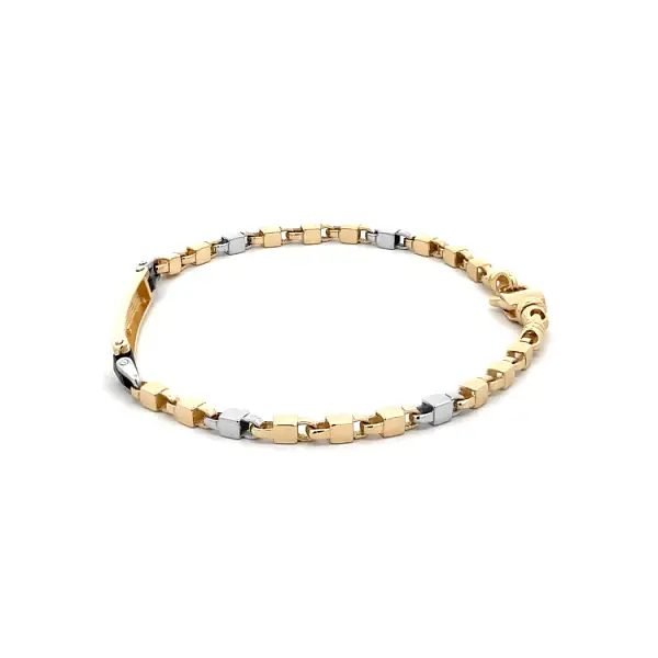 Bracelet with Plate made of Combined Gold