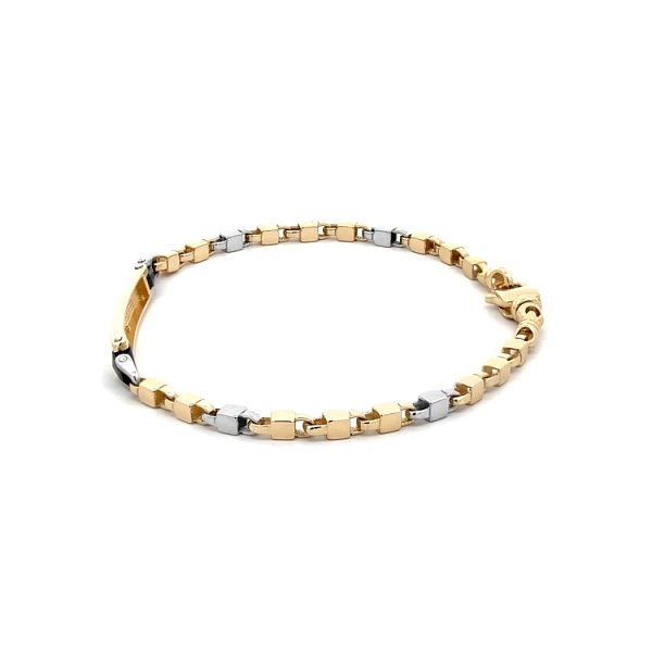 Bracelet with Plate made of Combined Gold