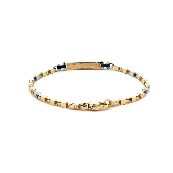 Bracelet with Plate made of Combined Gold