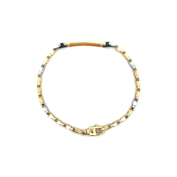 Bracelet with Plate made of Combined Gold
