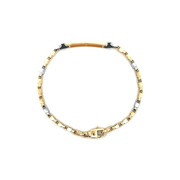 Bracelet with Plate made of Combined Gold