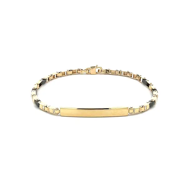 Gold Men's Bracelet with Plate