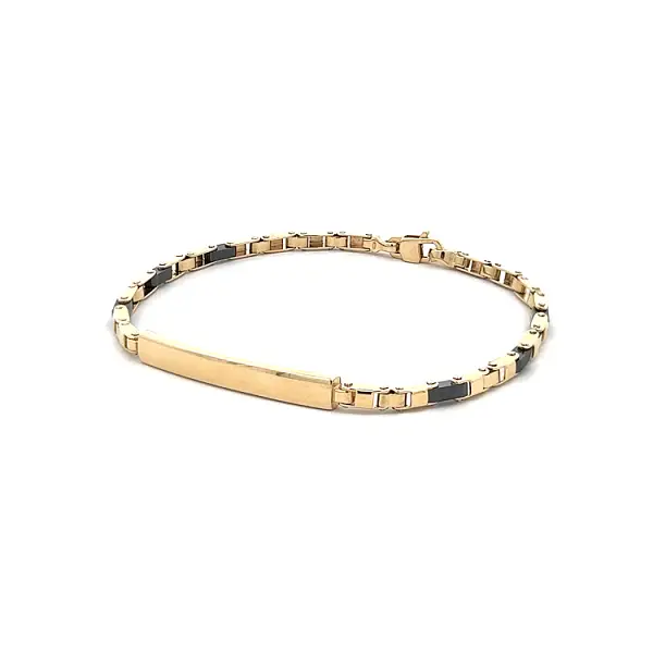 Gold Men's Bracelet with Plate