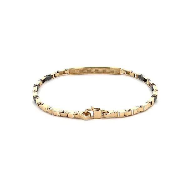 Gold Men's Bracelet with Plate