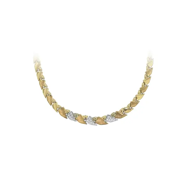 Gold Women's Necklace with Zircons